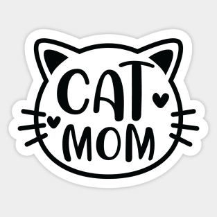 Cat Mom on a Cat Face Sticker